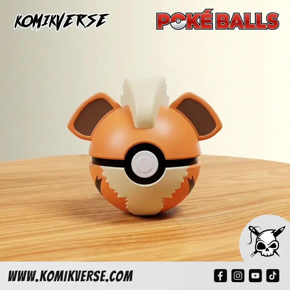 Growlithe 3D printed Pokémon figure front view