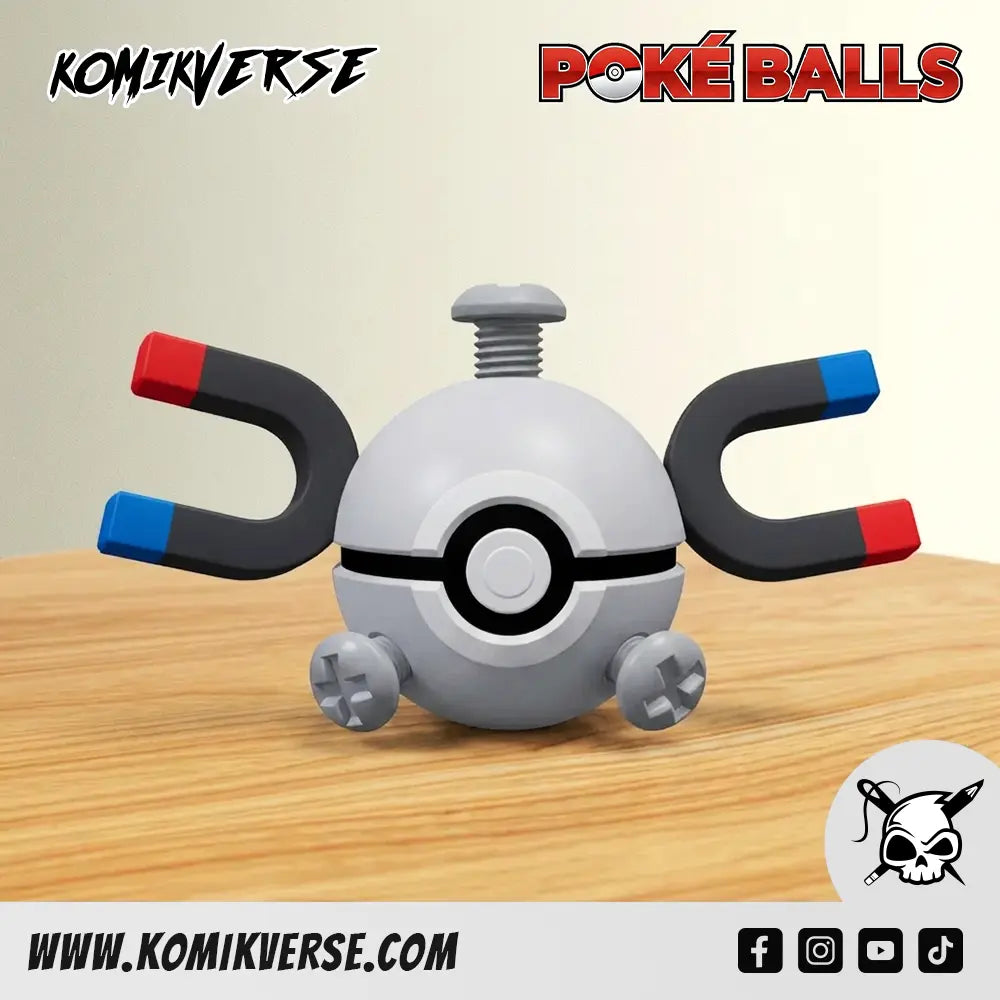 Magnemite 3D printed Pokémon figure front view