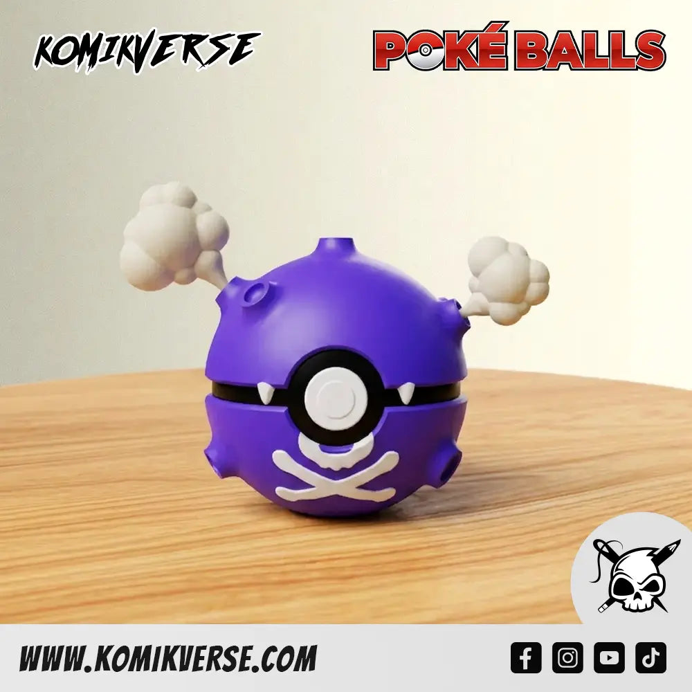 Koffing 3D printed Pokémon figure front view